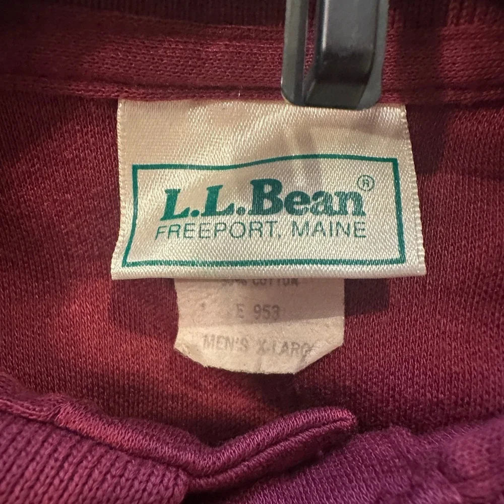 L.L. Bean Men's‎ Long Sleeve Maroon Polo Shirt Size X-Large Cotton Blend Casual